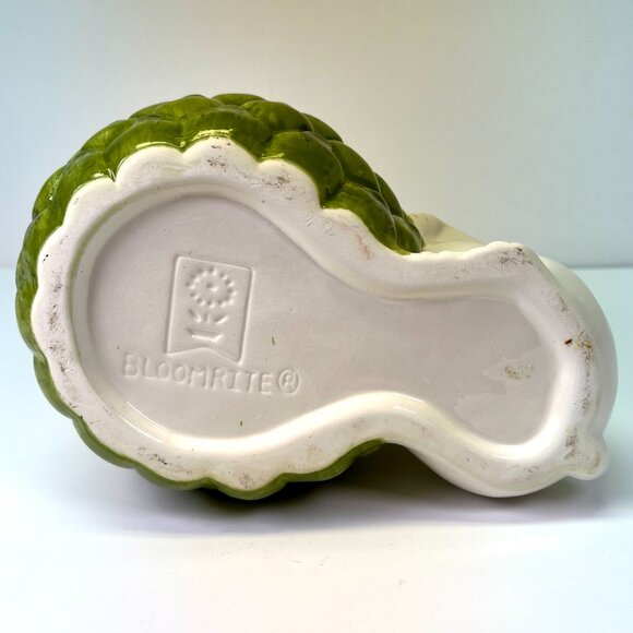 Vintage Bunny Rabbit Artichoke Cachepot Planter Ceramic Vase Spring Easter Bowl - Picture 6 of 9